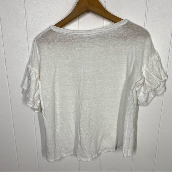 J. Jill Linen Ruffle Sleeve T Shirt - Picture 6 of 6